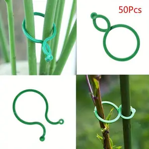 50Pcs Gardening 8-figure buckle ring Gourd ring Plant stalk Tomato flower tomato trellis clips Garden buckle Gardening buckle Plant Strapping Tool