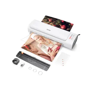 fathersdaygift VEVOR Laminator Machine, Cold and Hot Laminator for Max A3 Paper Size, 1 min Quick Warm Thermal Laminator, 3-5 mil Thickness, Ideal for Home, Office, Business, or School Supplies, White+ Grey