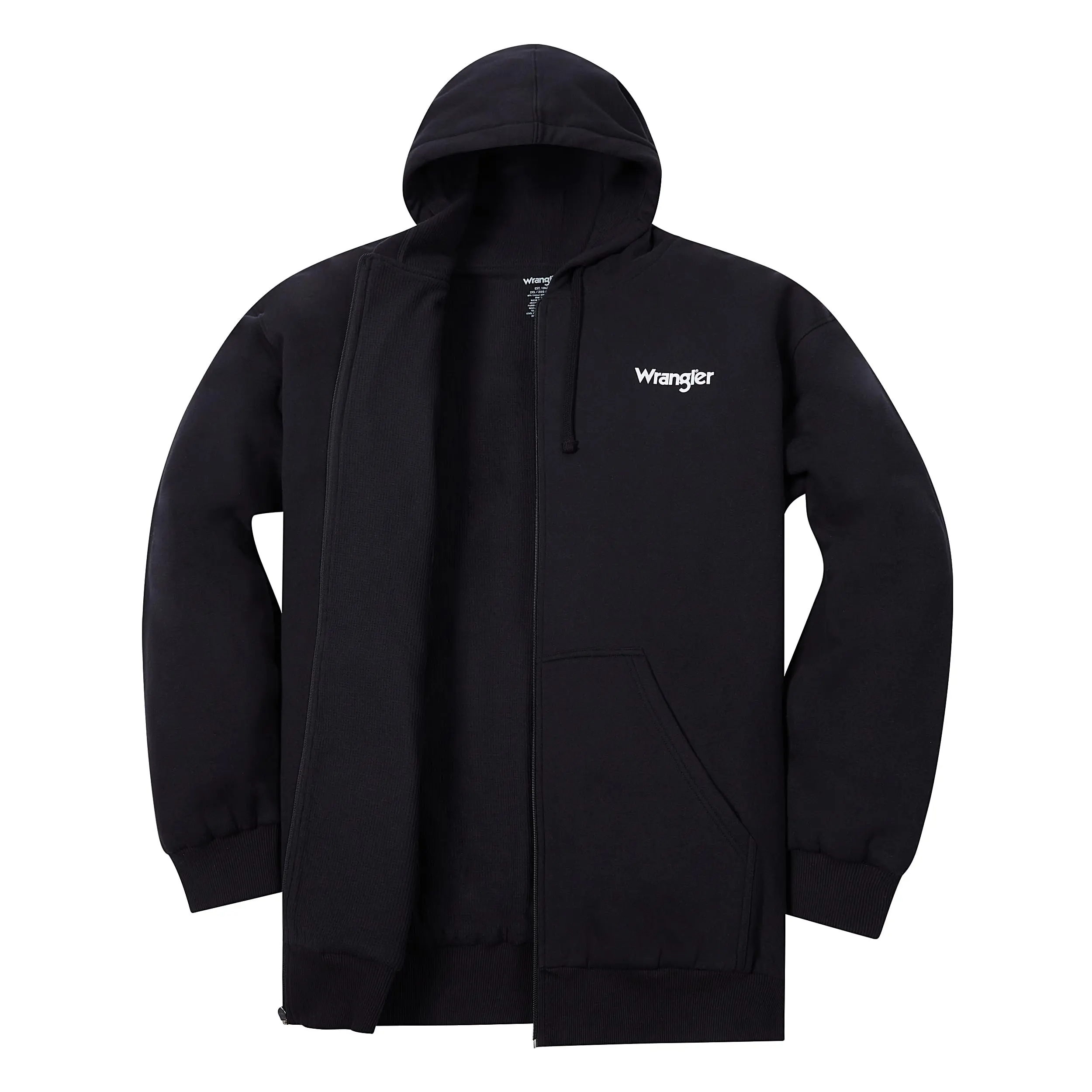 Wrangler Hoodies for Men Big and Tall - Thermal Lined Zip Up Sweatshirt