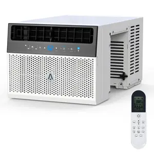 Ultra Quiet U-Shaped Inverter Window Air Conditioner, 8,000 BTU, Energy Efficient Cooling for Rooms up to 450 Sq. Ft., 6 Modes, 24H Timer, Remote Control, Open Window Flexibility, White