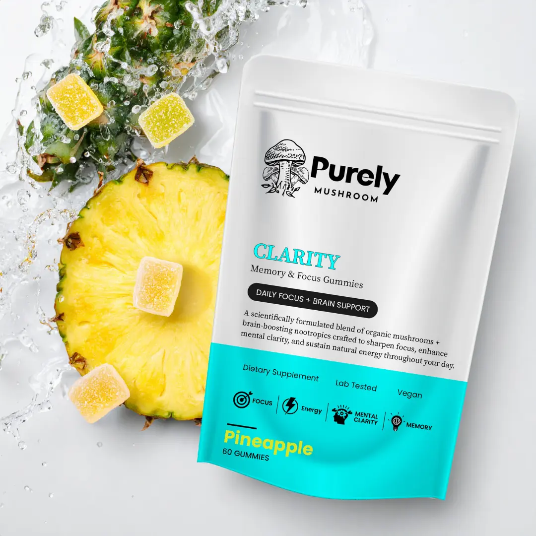Purely Mushroom – Clarity Pineapple Gummies – 60 Count Bag