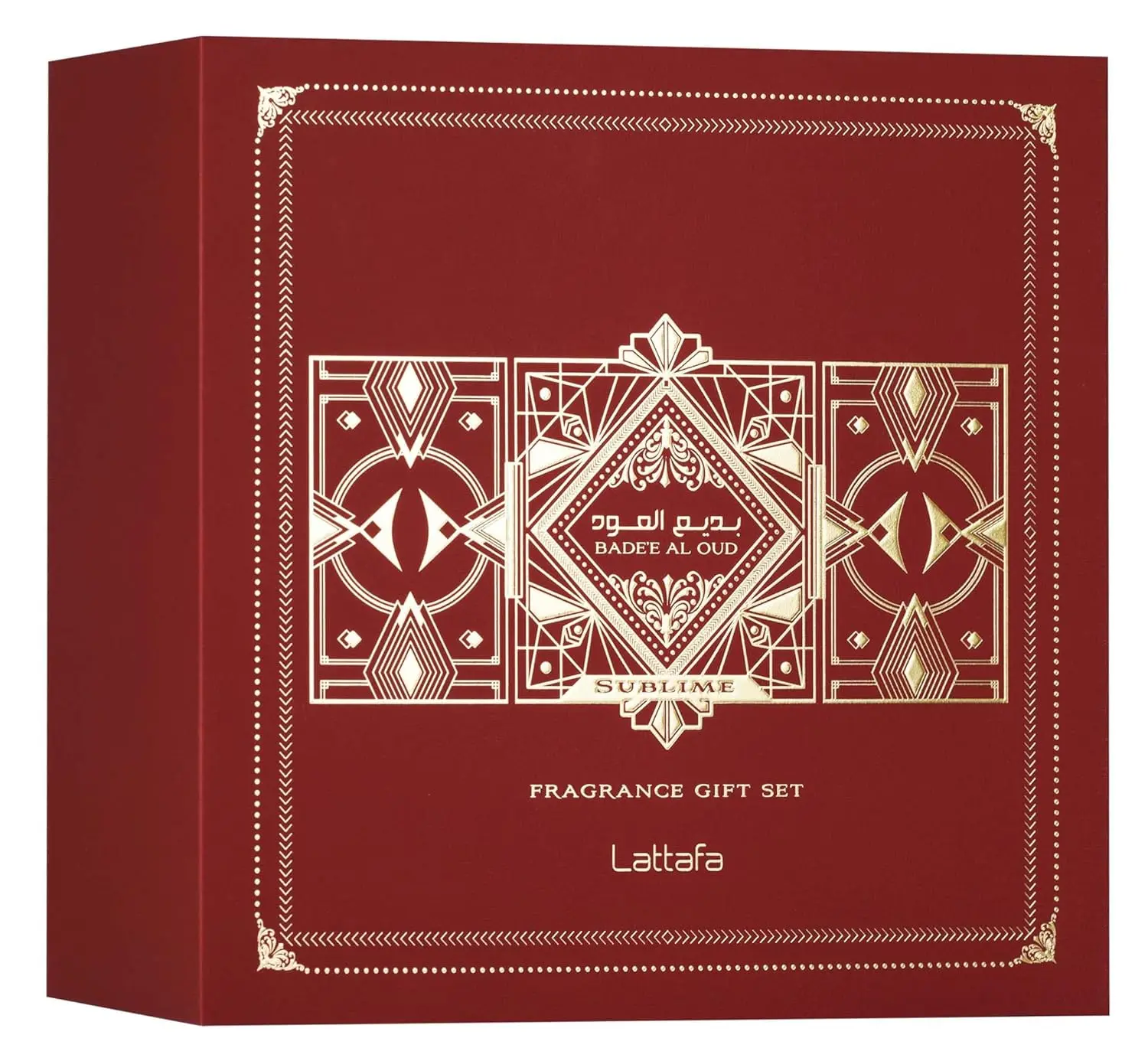 Lattafa Badee Al Oud Sublime Perfume Gift Set – 100ml Eau de Parfum, 12ml Travel Spray & 50ml Hair Mist | Fruity, Warm, Long-Lasting Arabic Fragrance for Men and Women