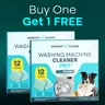 Uproot Clean Pet Home Washer Maintenance Tablets - Enzyme Deep Treatment & Deodorizer, Compatible with All Washers, Septic-Safe for Worry-Free Cleanup, Buy 1 Get 1 FREE Household Supplies