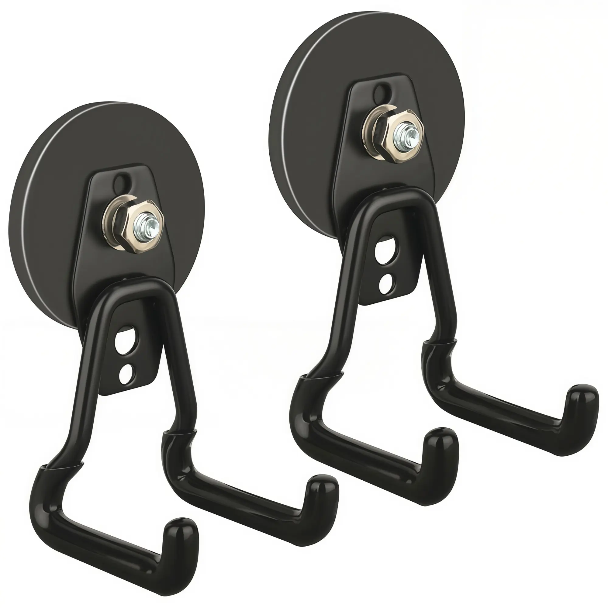2/4 Pack Strong Magnetic Wall Mount Hooks, Heavy Duty Enhanced Magnetic Hangers, 20 Lbs Load Capacity, Scratch Resistant For Garage, Tool Organization, Hanging Cordless Impact Wrenches, Garden Shovels