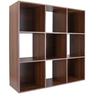 Storage Cube Shelf Organizer, 9 Cubes, Espresso, 11.7" D x 35.9" W x 35.9" H
