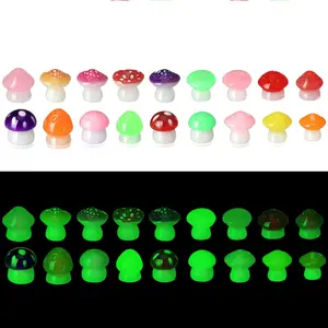 Luminous Mini Mushroom, 36pcs/set Glow in The Dark Mushroom Figurines, Colorful Mushroom Statue for Indoor Outdoor DIY Micro Bonsai Landscape Garden Accessories, Garden Sculptures Statues