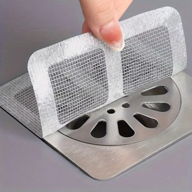 Premium Sewer Filters 50pcs Disposable Sewer Filters, Drain Cover - Hair Blocker & Bug-Proof Patches - Long-Lasting, Easy Installation, Quick Drain Maintenance for Toilet, Bathroom Sink & Floor Drain, Bathroom Accessory
