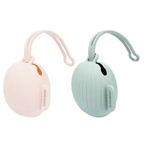Bebamour Silicone Pacifier Holder Case Portable Pacifiers Storage Pacifiers Container Safe and Soft Material Silicone Pacifier Bags