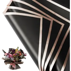 30 Sheets Black  Edge Flower Bouquet Wrapping Paper,Florist Supplies  Floral Bouquet Wrapping Paper Bouquet Accessorie,Flower Shop Packaging Pape for DIY  Wedding Birthday
