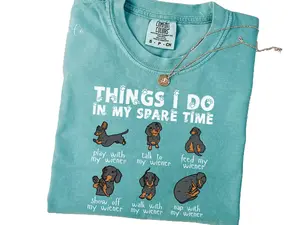 Comfort Colors Dachshund Shirt, Funny Doxie T-Shirt, Wiener Dog Tee, Dachshund Mama Shirt, Doxie Mom Gift, Wiener Dog Owner Collars Fit