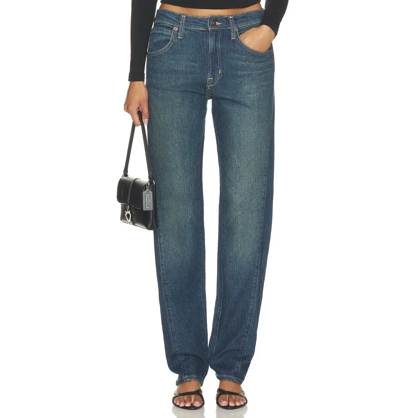 Free People x We The Free Edie High Rise Tapered Jean in Blue Echo