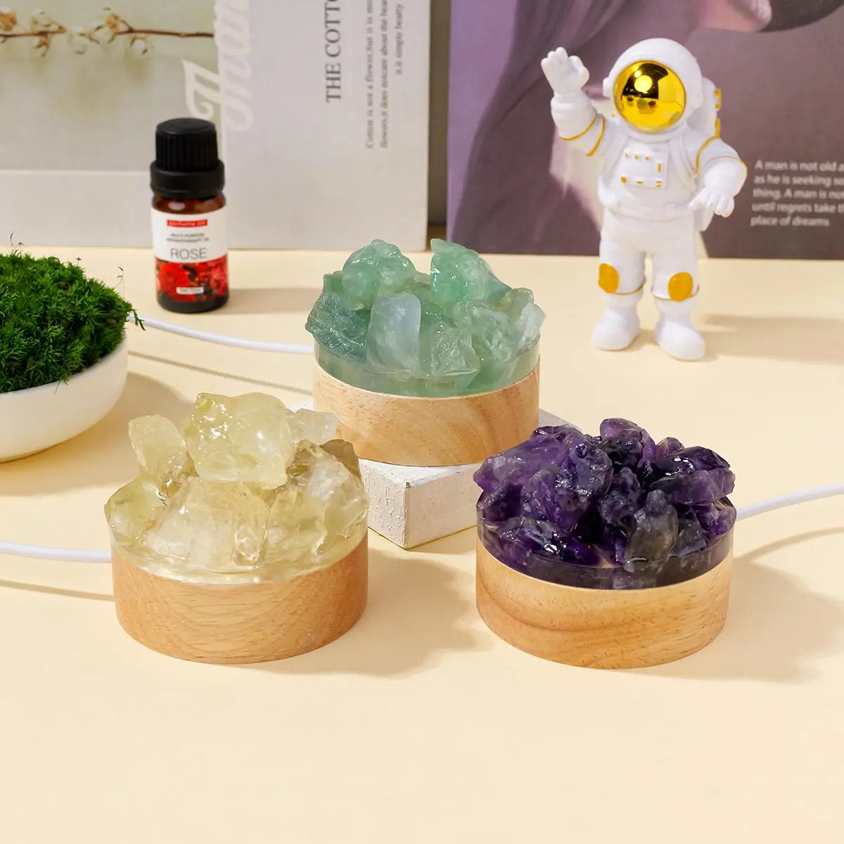 Natural Amethyst Crystal Rough Stone, 1 Count DIY Crystal Bedroom Lamp, Reiki Healing Home Decor, Mineral Specimen Collection, Crystal Cluster, Chakra Healing Crystals