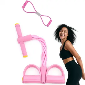 Multi-Functional Fitness Resistance Band - 6 tubes of elastic yoga pedal pull bands and fitness bands,Workout at Home Gym, Exercise Sit-up, Yoga, Abdominal Training