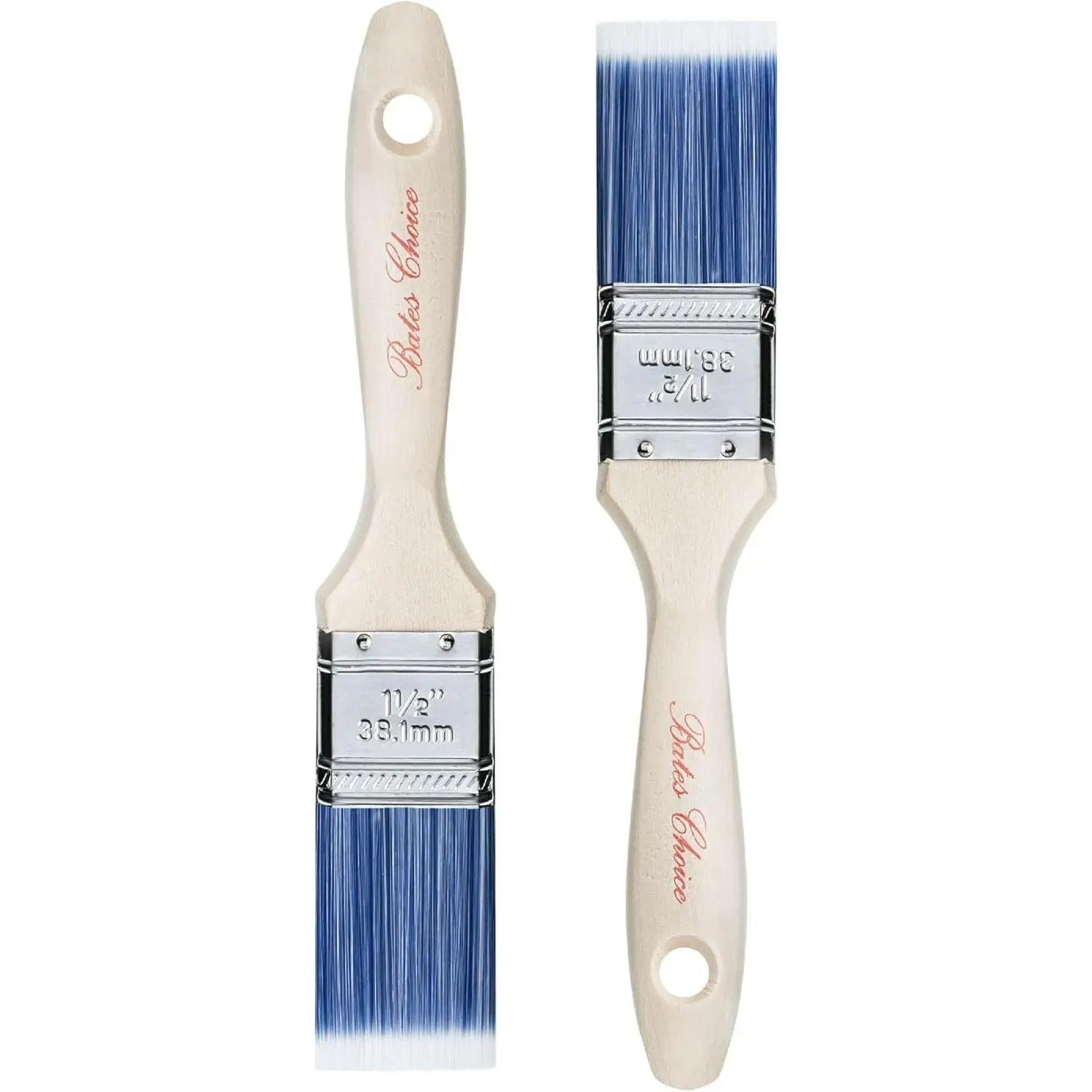 Brushes - 1.5-Inch, 2 Pack, Treated  Handle for Walls, Stain, Furniture Painting