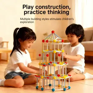 3D Geometric Puzzle Beads Building Blocks, Educational Toy for Preschoolers, Montessori Learning, Creative Play, Enhances Motor Skills