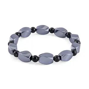 Terahertz and Shungite 90.40 ctw Barrel & Beaded Stretch Bracelet Christmas Gifts