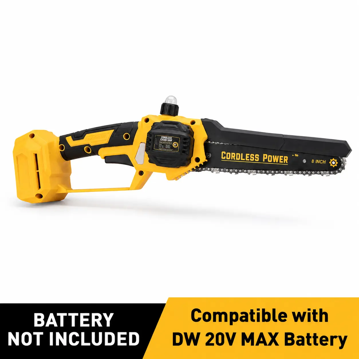 8-Inch Brushless Cordless Electric Chainsaw Tool Kit, Compatible With DeWALT 20V MAX Battery (No Battery Included), Ideal For Yd & Garden Branch Trimming, Branch Cutting