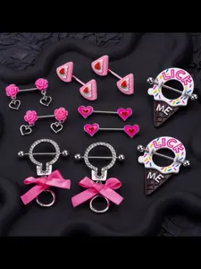 High-Quality Y2K Style Nipple Rings, Low Allergy, Fade-Resistant, Piercing Accessories, Perfect for Daily Use and Parties, Great Gift