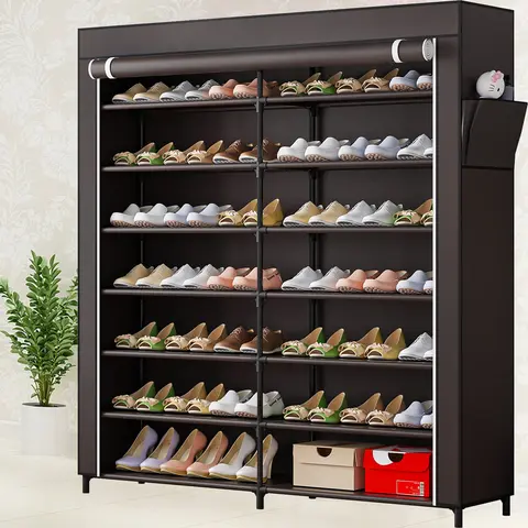 Double Row 7 Tier Storage with Compartments Storage Boxes & Bins Thickened Durable Dustproof Waterproof Shoe Storage Holders & Racks Shoe Container Shoe Storage Shoe Shelf【A001】 Deals For You Days Metal Organizer Multilayer Display,home decor