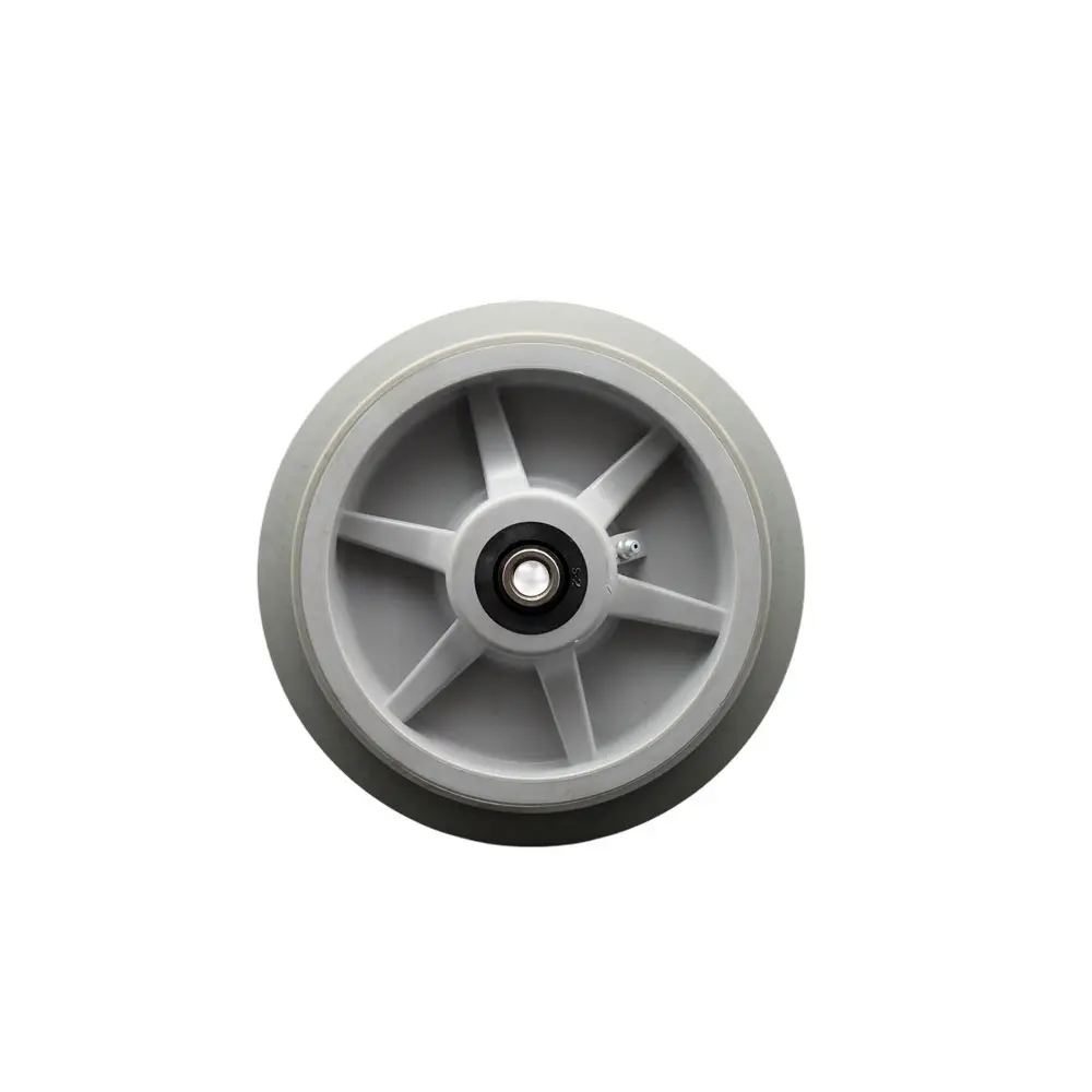 Service Caster SCC-TPRRF820 Rubber Casters (8"x2" Thermoplastic Rubber Flat Tread Wheel Only) - Roller Bearing, 0.5" Bore, 600 lbs Capacity, Oil/Grease Resistant, for Clean Enviro., 8" H X 8" W X 8" L Inches