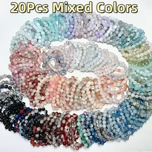 20Pcs Bohemian Glass Beaded Bracelet Set for Women - Multicolor Retro Beads, Glass Bead Jewelry Suitable for Daily Wear, Parties, Vacations, Festivals, Accessories, Weddings, Year-Round Outfits