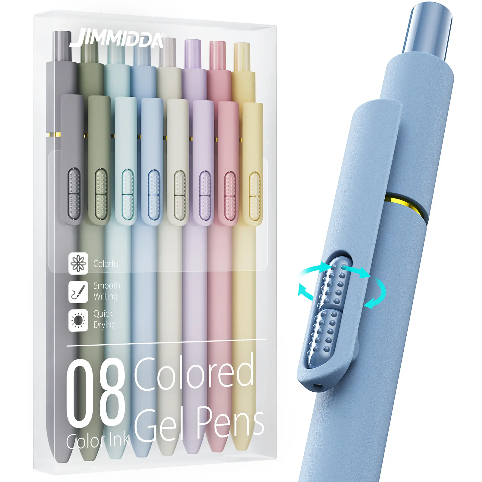 Colorful Gel Pens - 8 Pcs Colored Ink Pens Coloring | 0.7MM Smooth Writing Medium Point - Quick Drying Retractable Colored Pen for Journaling Note Taking (Vintage - 8Pcs BackToSchool
