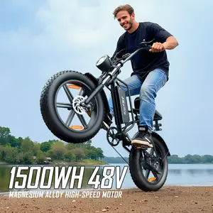 ASKMY E500 Fat Tire E-Bike | 1500W Peak Power | 48V 15Ah Long-Range Battery | 20-inch All-Terrain Electric Bike for Adults | Dual Suspension | 35MPH Max Speed | UL 2849 Certified