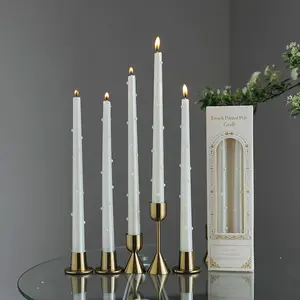 2 Pack Pearl Long Stick Scented Aromatic Candles, Hotel Candle Atmosphere Desktop Decor, European Romantic Smokeless Pearls Candles, Halloween