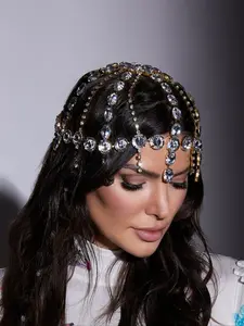 1pc/Women's Crystal Headpiece Fashion Hat Rhinestone Accessory, Elegant Women's Hair Jewelry, Stylish Party Wear Headwear