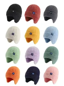 Autumn Winter Plain Knit Beanie Hat, Super Soft Comfortable Ear Protection Cap, Suitable for All Ages, Unisex Fashion Accessory