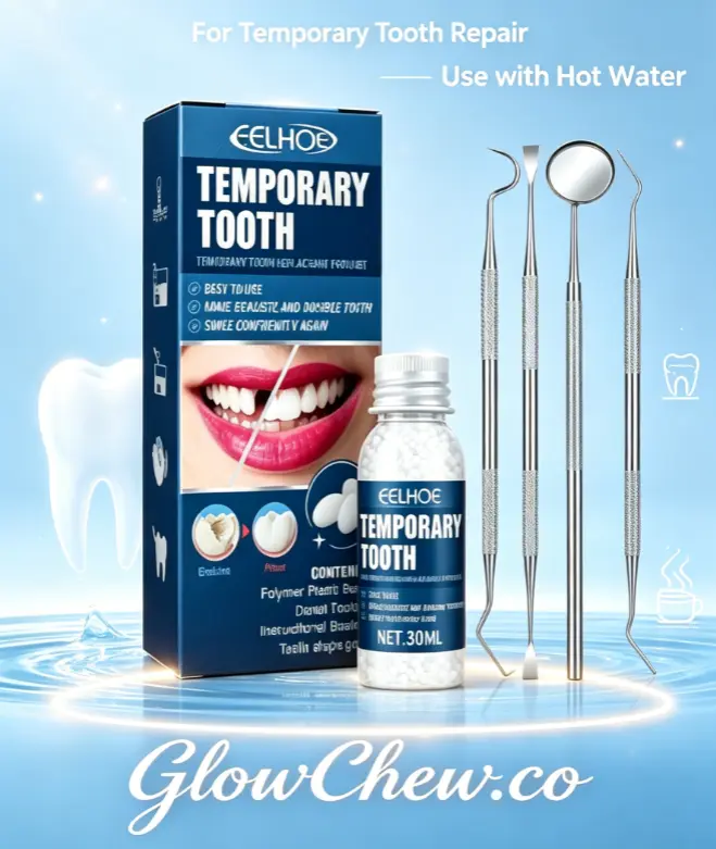 Oral Temporary Missing Tooth Repair Kit for Adults - Moldable False Teeth, Instant Fix Set with Dental Tools for Temporary Repair Needs, Oral False Tooth