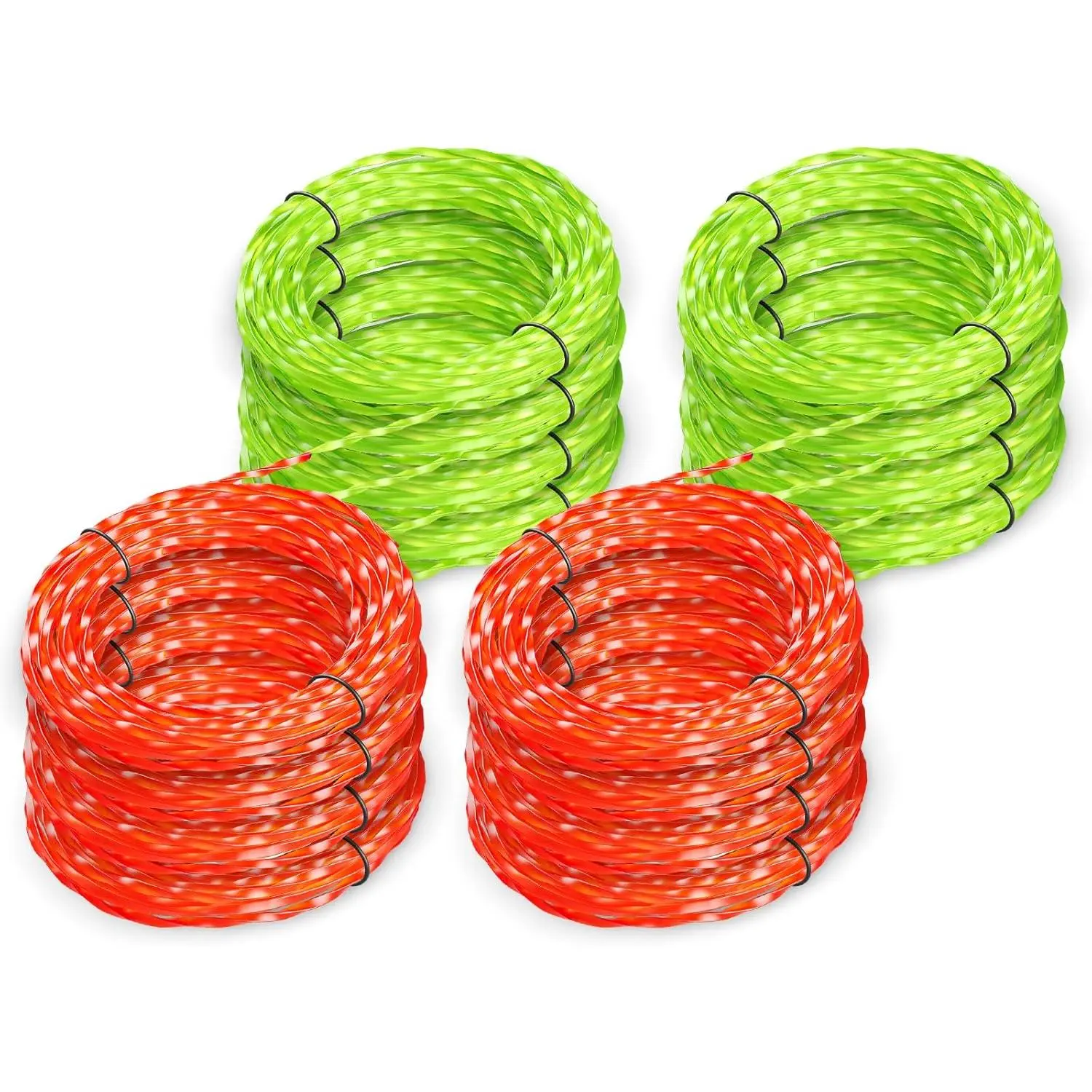 8 Pack AL2420PD 0.095'' Replacement Twisted Trimmer Lines Compatible with All EGO 15-Inch String Trimmers, 112 FT Dual Color Pre-Cut Heavy Duty Weed Wacker String for EGO Line Trimmers
