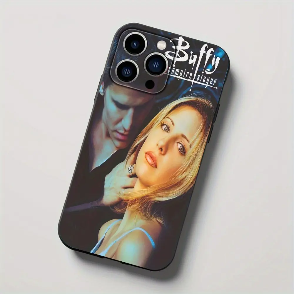 Buffy the Vampire Slayer Cartoon-Style Colorful TPU Phone Case - Black Versatile Animal-Themed Personalized Accessory with Shockproof Protection for iPhone 11/12/13/14/15/16/17 Air Pro Max, Accessories