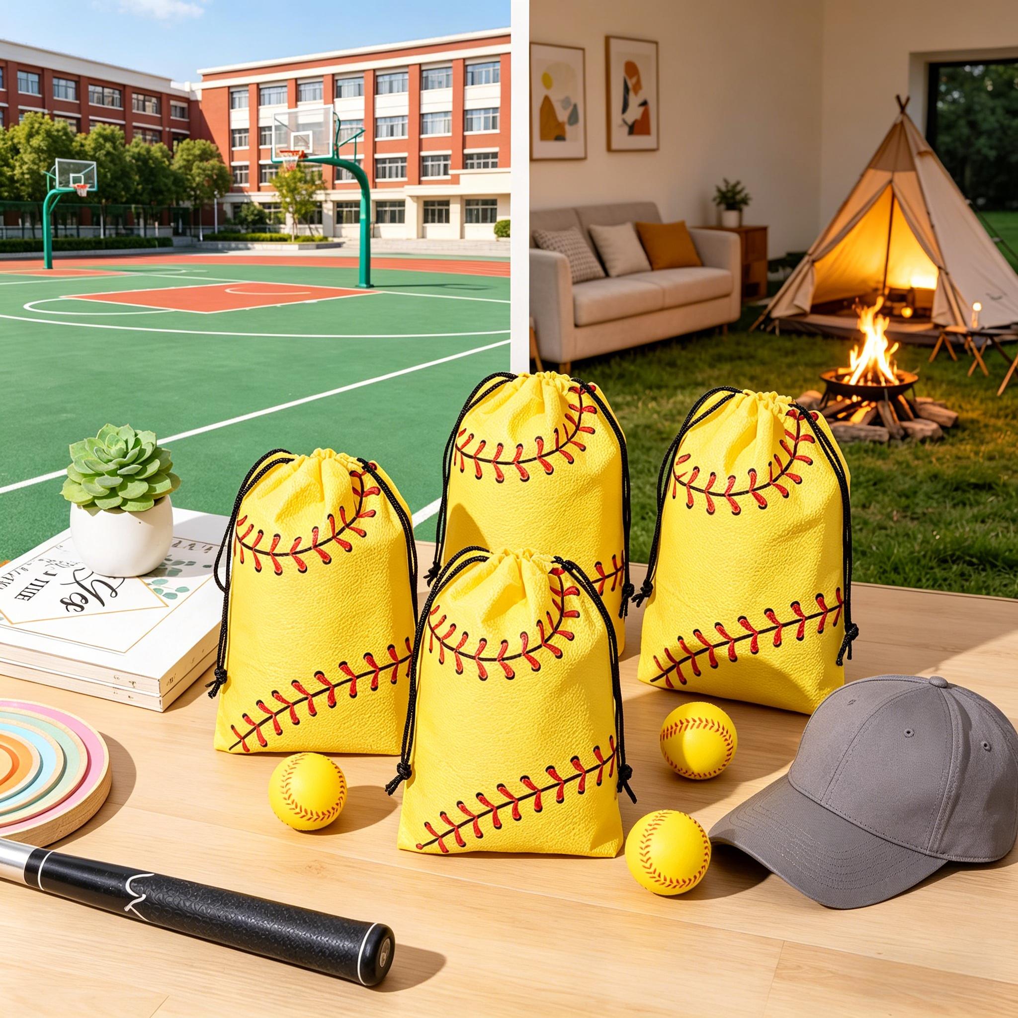 50Packs Baseball Drawstring Bags – Includes 50 Stickers! EVA Waterproof Backpack for Bat, Glove & Helmet, Durable Sports Equipment Bag for Boys, Gift for Youth Little League