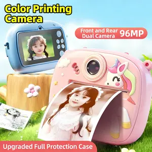 Kids' Instant Color Printing Camera - Instant Print, Rechargeable & Memory Card Supported, Multifunctional, Christmas/Birthday Gift for 3-12 Years Old, Portable Toddler Travel Toy