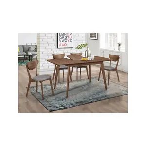 Alfredo 5-piece Butterfly Leaf Dining Set Natural Walnut