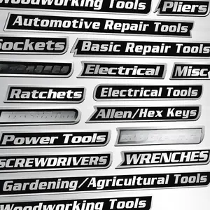 18 Pack of Magnetic Tool Box Labels, Magnetic Toolbox Labels, New 3D-Printed Tool Box Labels, Reusable Tags for Steel Toolboxes, Carts, Drawers, and Cabinets (Black)