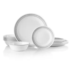 Corelle® Mystic Gray 18-piece Mugless Dinnerware Set, Service for 6