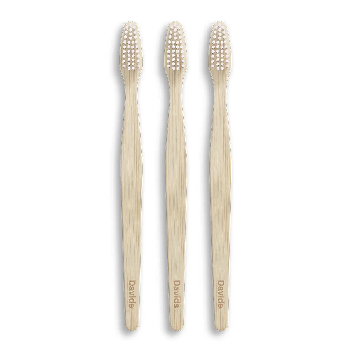 Davids Natural Bamboo Toothbrushes - Adult Non Toxic Toothbrushes with Plant-Based Gentle Soft Bristles, Castor Oils, Unscented, Gentle on Gums Oral Care, Sustainable, 3-Pack, Non Toxic Toothbrush, Non-Toxic Oral Care