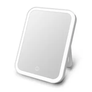 Portable Square Mirror with Light, Self Standing Makeup Mirror, Desktop Mirror, Room Mirror for Home, Modern Makeup Mirror, Vanity Mirror