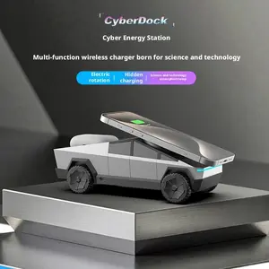 CyberDock Cyber Energy Station - 3-in-1 MagSafe Charging Station with Futuristic Cybertruck Style Design & Fast Wireless Dock for Apple Devices