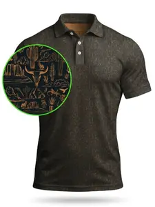 Men’s Black Copper Desert Golf Polo Lightweight Athletic Breathable Casual Summer Outfit Wear