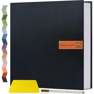 Popotop Large Photo Album Self Adhesive 4x6 5x7 8x10 Scrapbook Album DIY Picture Book,Gifts for Mom,Family Baby and Wedding,with Metal Pen and Plastic Board