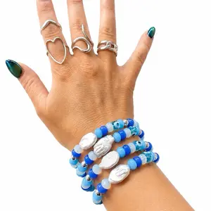Freshwater Beaded Baroque Pearl Hybrid Bracelet - Fashionable Jewelry, Casual Trendy Accessory, m Moonwater Spiritual Jewelry