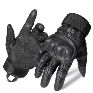 Hard Shell Outdoor Gloves PU Leather Gloves High Sensitivity Touch Screen Full Finger Gloves Motorcycle Riding Gloves for Hiking Cycling Climbing Tactical Working Protective Gear