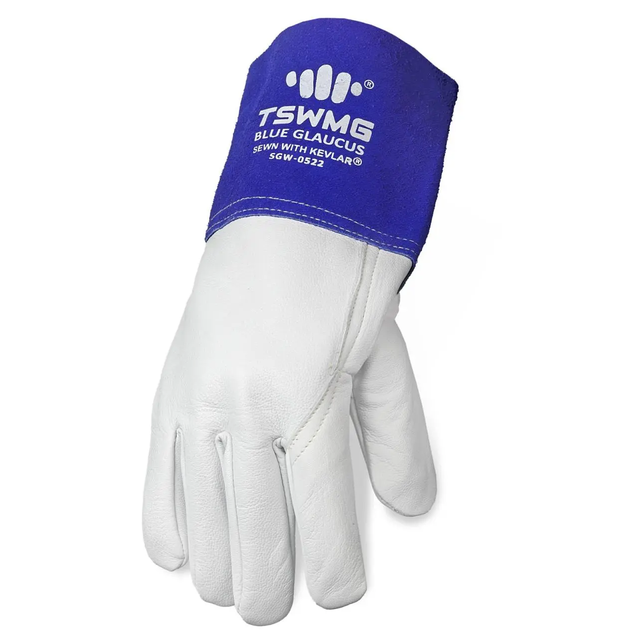 TSWMG Premium Grain Goatskin Safety Work Gloves for Welders - Aniline Leather, MIG/TIG Welding, 4.5in Split Cowhide Cuff, Heatproof, Heat Resistant, Kevlar-Stitched Durability