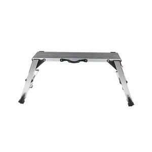 Folding Work Platform,  Aluminum Drywall Stool Ladder, 660 lbs Load Capacity Heavy Duty Work Bench w/Non-Slip Feet, Ideal for Washing Vehicles, Cleaning, Painting, Decorating