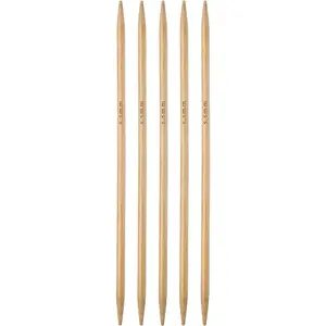 5Pcs Bamboo Knitting Needles Double Pointed Size US 9(5.5mm) Carbonized 7.9 Inch(20cm) Straight for Handmade Creative DIY Knitting Craft Yarn