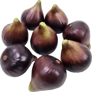 8pcs Fake Fig Artificial Realistic Fruit Decoration Lifelike Faux Figs Food Decor Bowl Filler Simulation Sketch Home Kitchen Early Education Prop