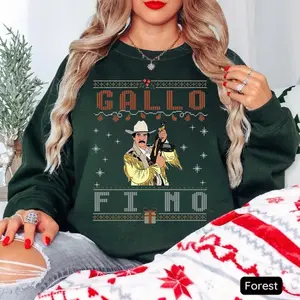 Gallo Fino Mexican Corrido Ugly Christmas Sweater, Trendy Gifts For Friends, Latinos Xmas Gift T-shirt